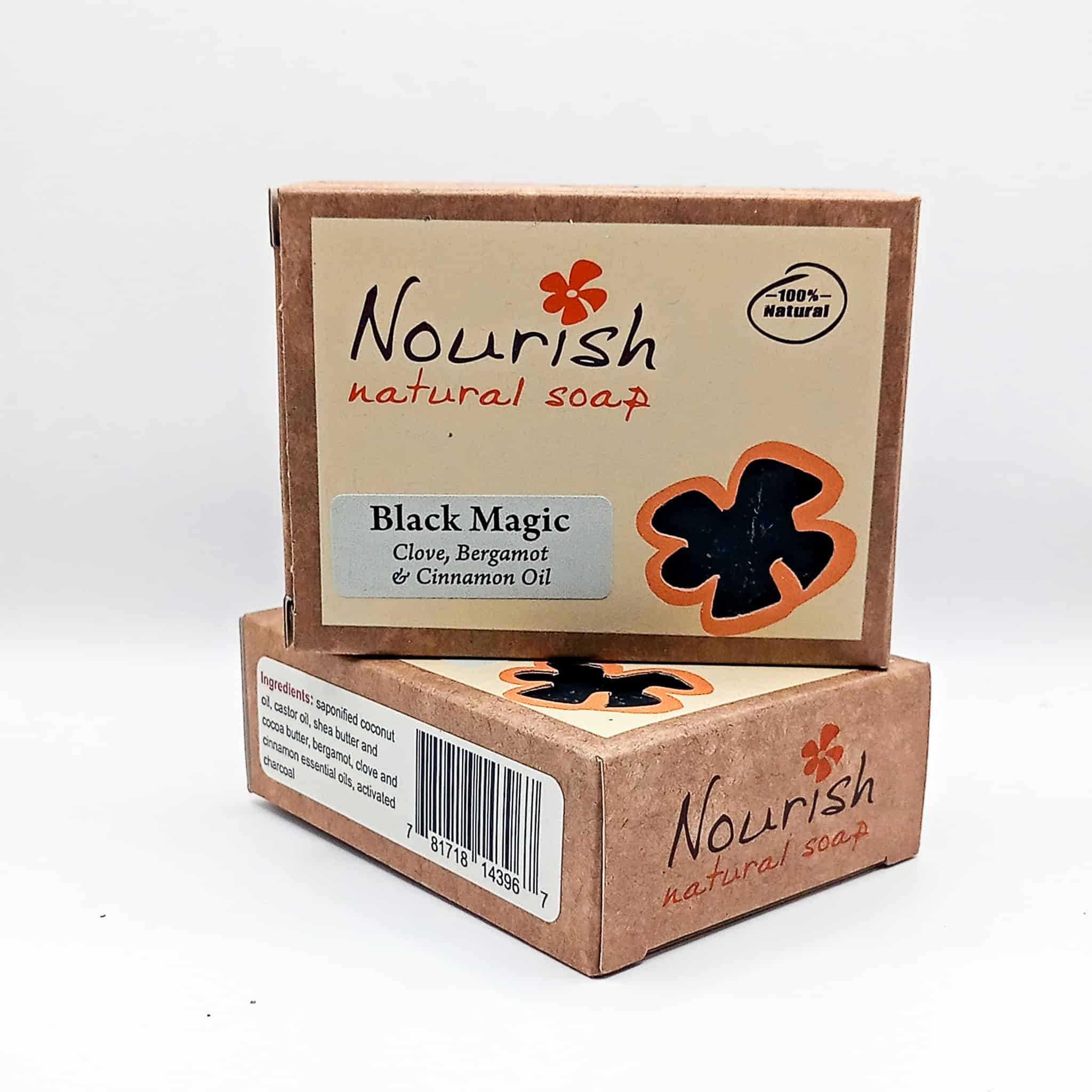 Black Magic natural soap bar by Nourish Soaps