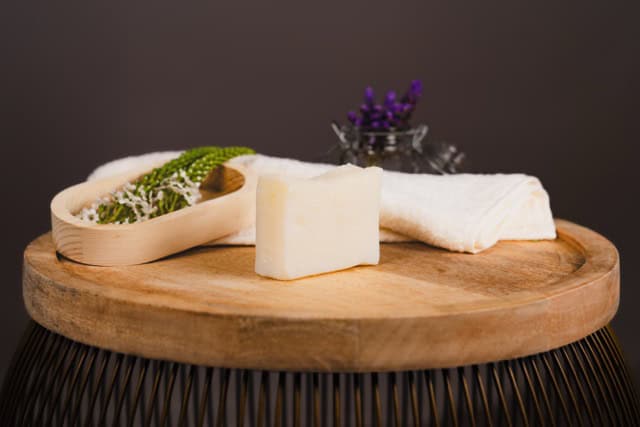 pure unscented soap at an angle
